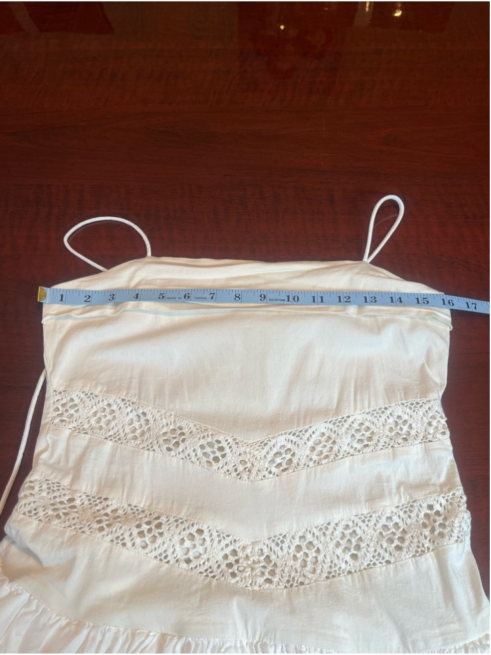 Free People Starheart Crochet Inset Waist Bubble Hem Midi Dress White Size XL - Picture 6 of 14